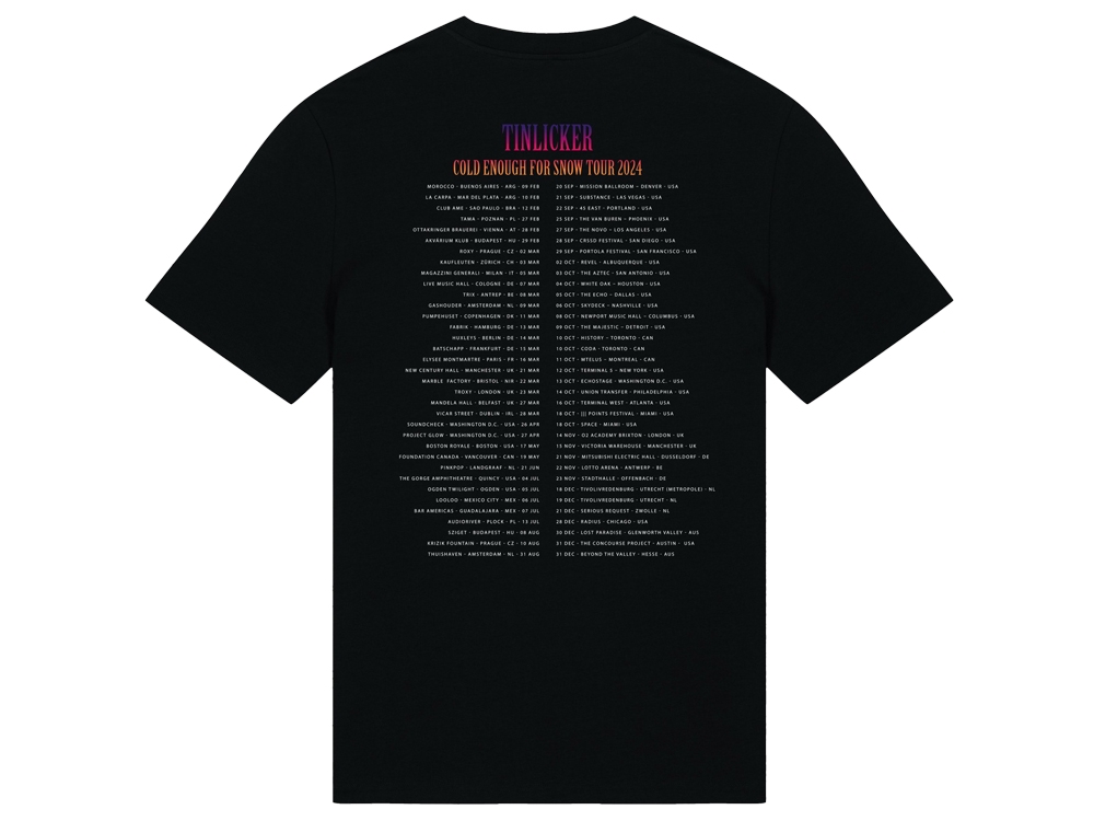 Tinlicker 2024 tour T-shirt Black